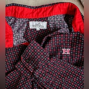 Hermes Black and Red Patterned Shirt